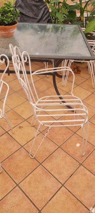 Conjunto 4 Sillas Forja Jardín