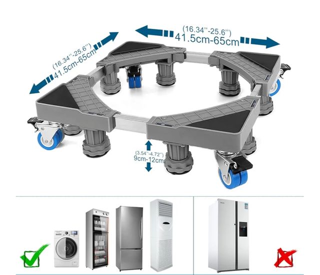 2 bases con ruedas para lavadora/nevera.