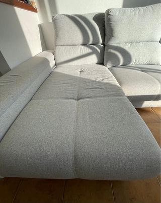 Chaiselongue gris de tela