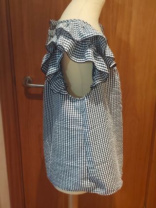 Blusa cuadros blanco y negro