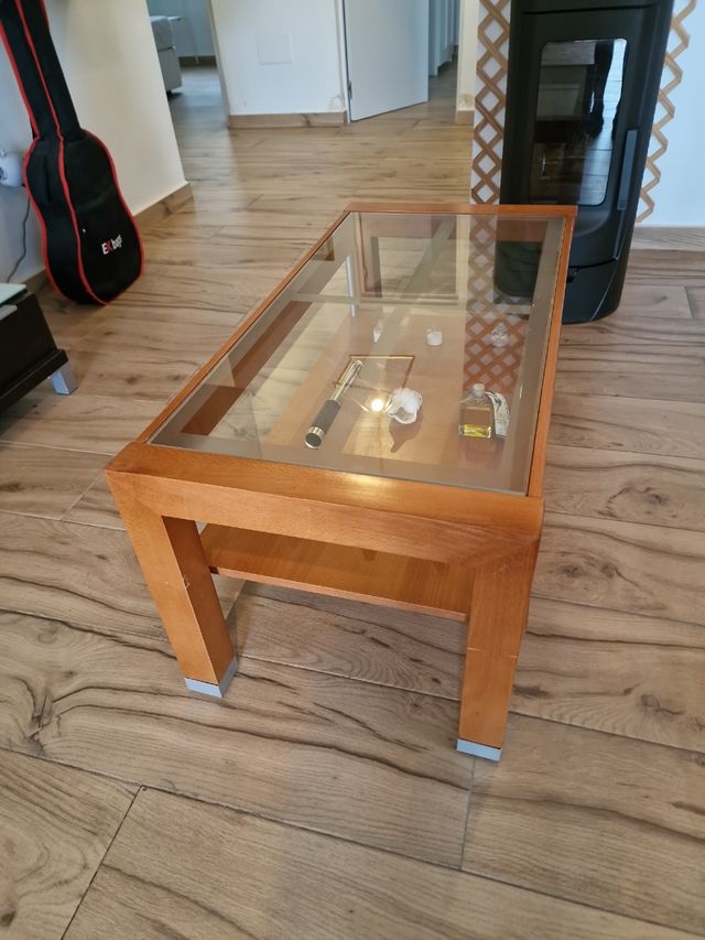 Mesa de centro madera y cristal