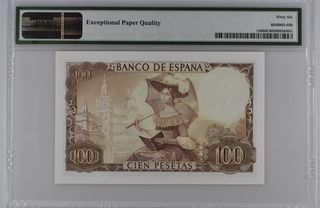 España * billete  100 Pesetas 1965 PMG-66 EPQ 