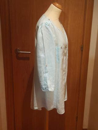 Blusa Monsoon Azul verde Lino