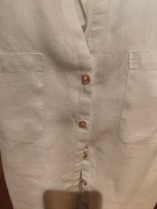 Blusa Monsoon Azul verde Lino