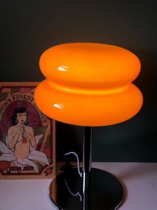 Lámpara Vintage Naranja y Plateada