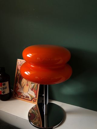 Lámpara Vintage Naranja y Plateada