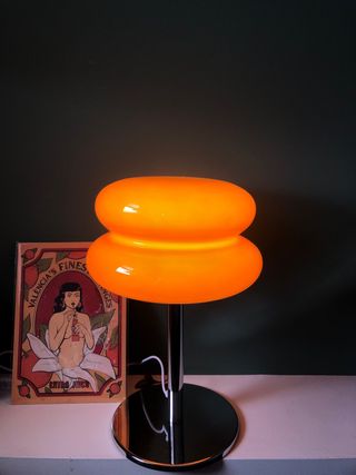 Lámpara Vintage Naranja y Plateada