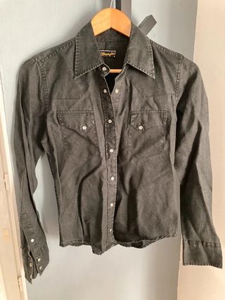 Camisa Wrangler Lino Estilo Cowboy Gris