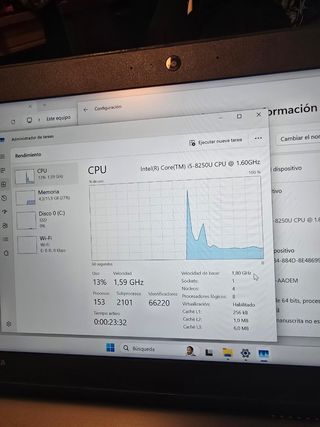 Portátil Toshiba Portege i5 16GB RAM SSD 256GB