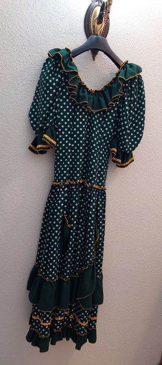 Vestido Flamenco Verde Lunares