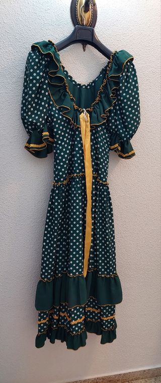 Vestido Flamenco Verde Lunares