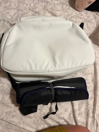 Bolso piel blanco para carro de bebé
