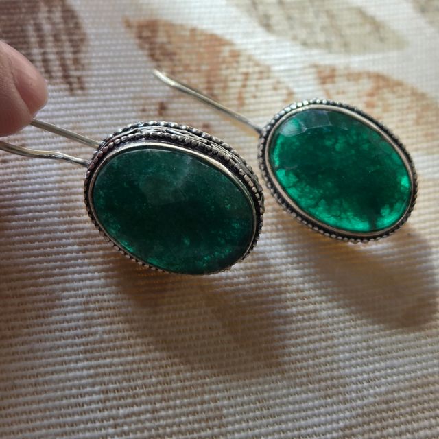 Pendientes Plata 925 Esmeralda