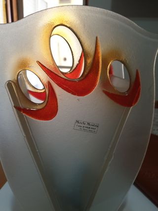 Vaso Murano Vetro Rosso Trasparente