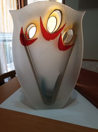 Vaso Murano Vetro Rosso Trasparente