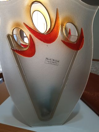 Vaso Murano Vetro Rosso Trasparente
