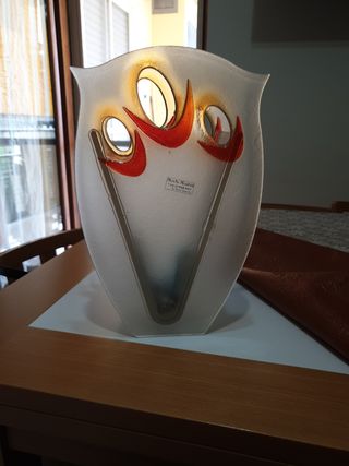 Vaso Murano Vetro Rosso Trasparente