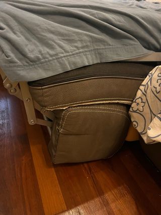 Divano letto angolare con pouf contenitore