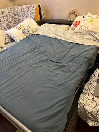 Divano letto angolare con pouf contenitore