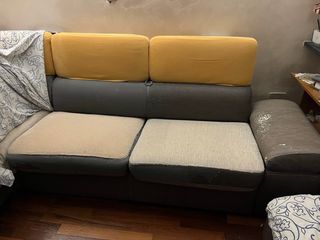 Divano letto angolare con pouf contenitore