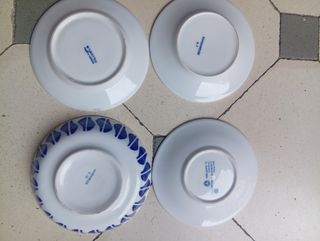 Platos Sargadelos Cerámica Azul y Blanco