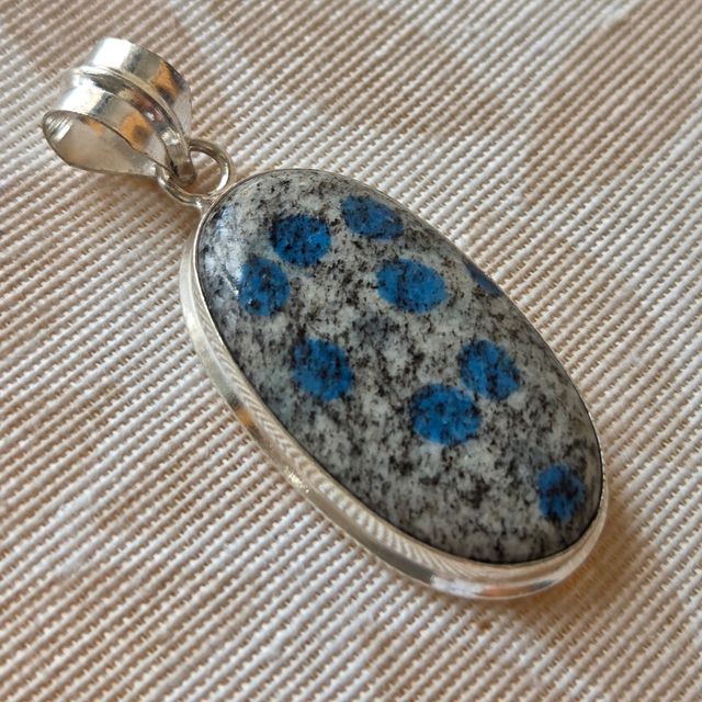 Colgante Plata 925 Pietersita Azul y Gris