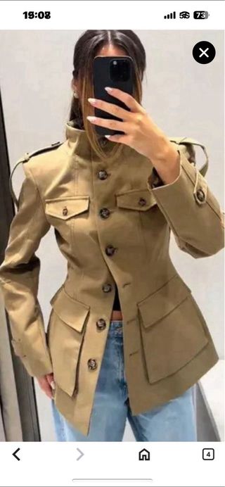 Chaqueta Zara T/L con trabillas y bolsillos