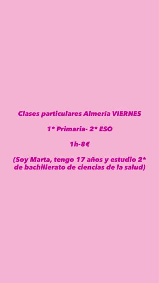 Clases particulares Almería VIERNES