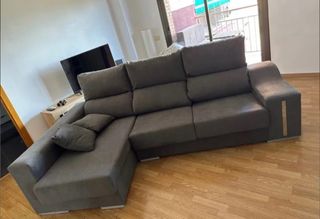 Sofá modular gris tela