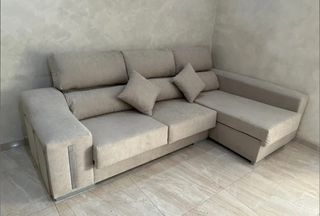 Sofá modular gris tela