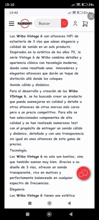 Altavoces HI-FI 3 vías Wiibo