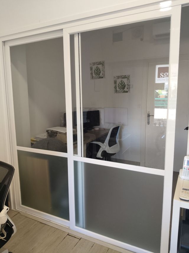 Cristalera corredera aluminio blanco