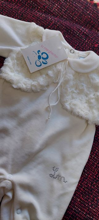 Tutina neonata ciniglia La Margherita 0/1 mese