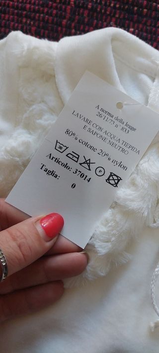 Tutina neonata ciniglia La Margherita 0/1 mese