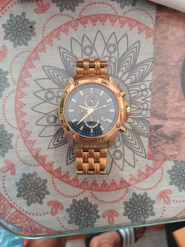 Reloj Lanscotte Dorado y Azul Cronógrafo