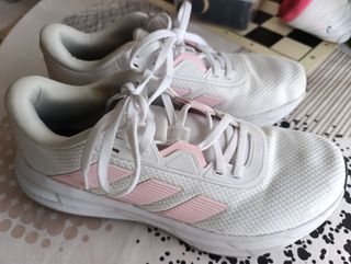 Zapatillas Adidas Running Mujer Blancas Rosas