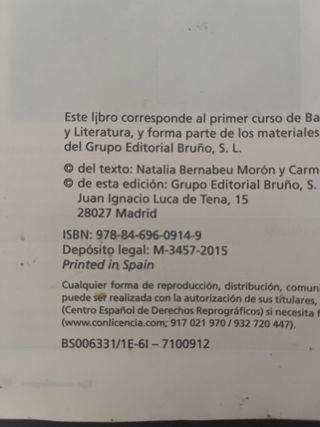 Código Bruño Lengua y Literatura 1 Bachillerato