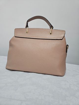 Bolso de mano de cuero auténtico