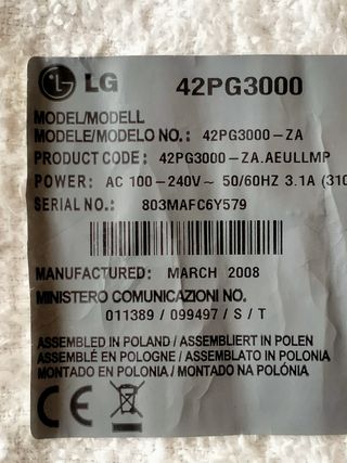 Se Vende Placa Maind de TV LG