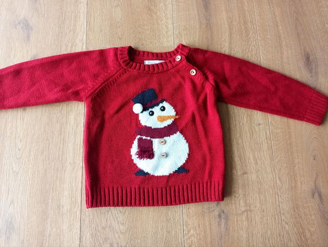 Jersey Navideño Muñeco Nieve 9-12 meses