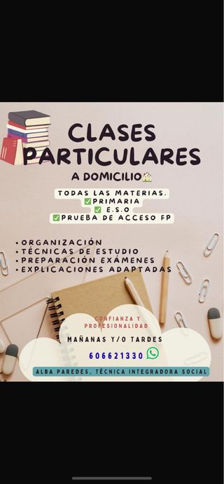 CLASES PARTICULARES A DOMICILIO