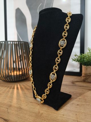 Cadena calabrote grano cafe Versace Oro Laminado 