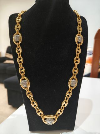 Cadena calabrote grano cafe Versace Oro Laminado 