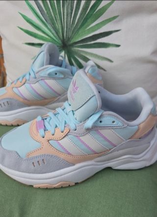 Deportivas Adidas Beige y Rosa Talla X