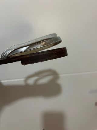 Sandalias Massimo Dutti T40 Plata y Negro