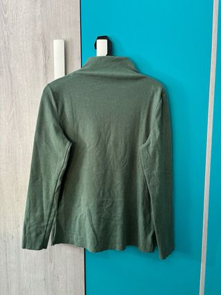 Camiseta verde cuello alto mujer S básica elegante