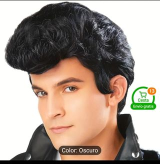 Peluca Hombre Años 50 - Grease Negra