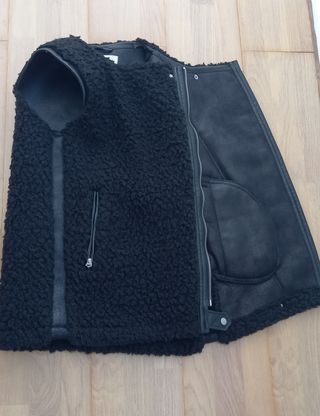 Chaleco Zara Negro Borreguito Cremallera