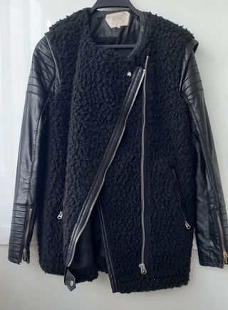 Chaleco Zara Negro Borreguito Cremallera