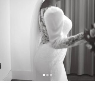 Traje de Novia Blanco Encaje Manga Larga